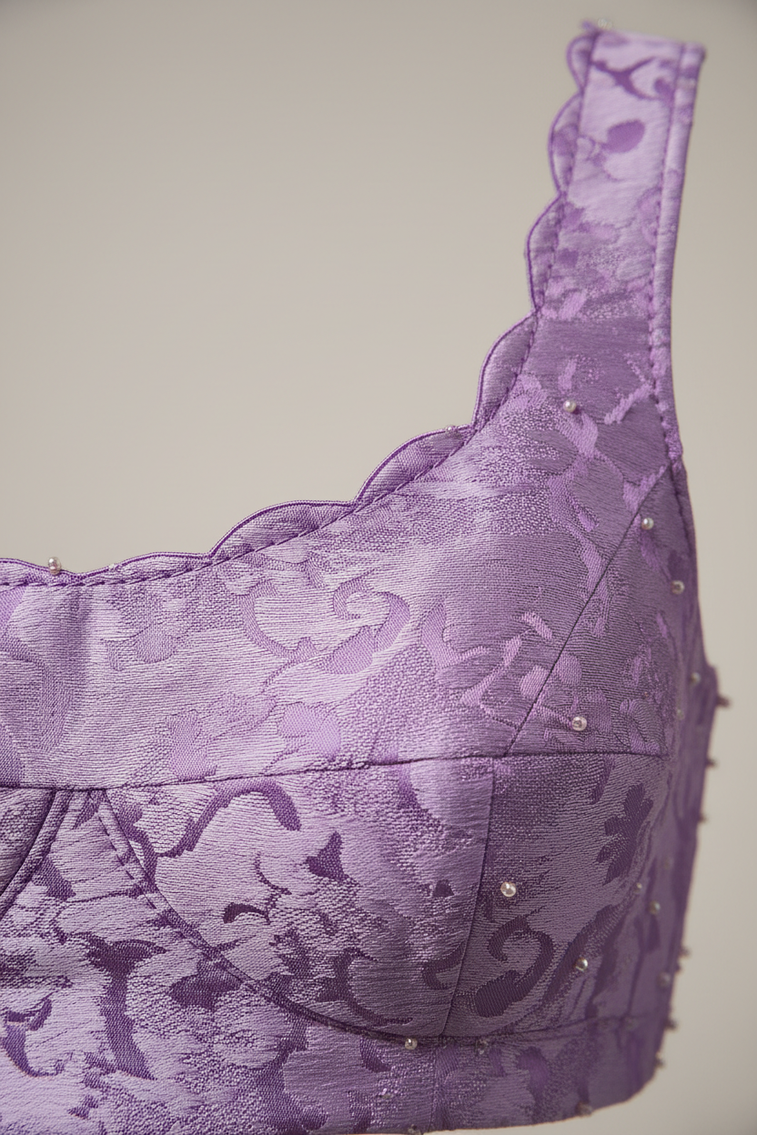 Crop Top in Lavender - Fabric Detail