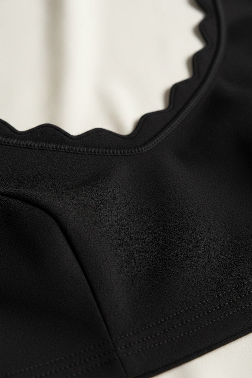 Crop Top in Jet Black - Fabric Detail