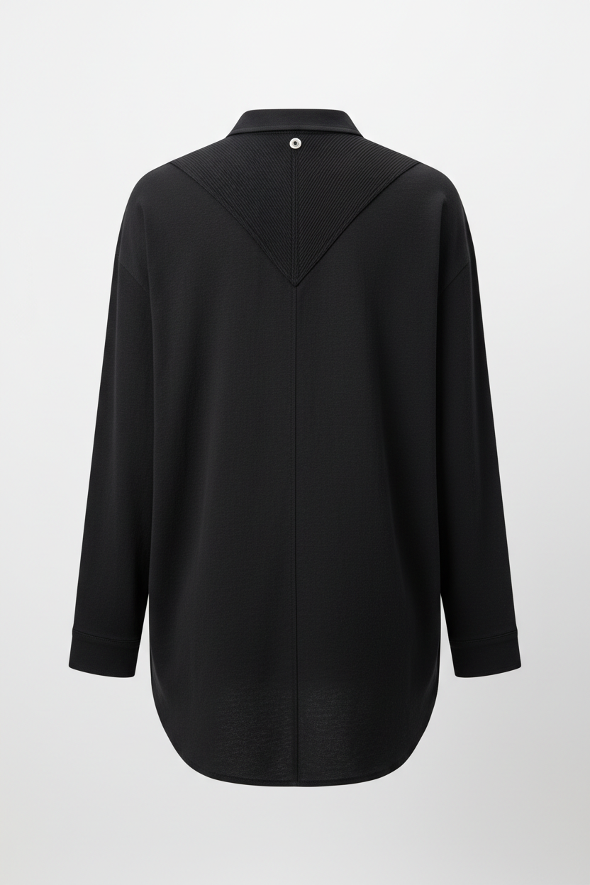 Casual Shirt in Charcoal Black - Back View