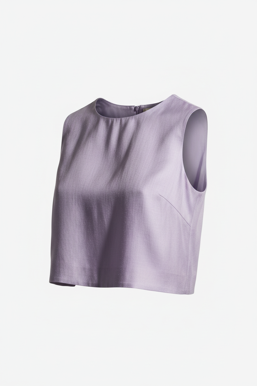 Crop Top in Lavender - 45 Degree Angle