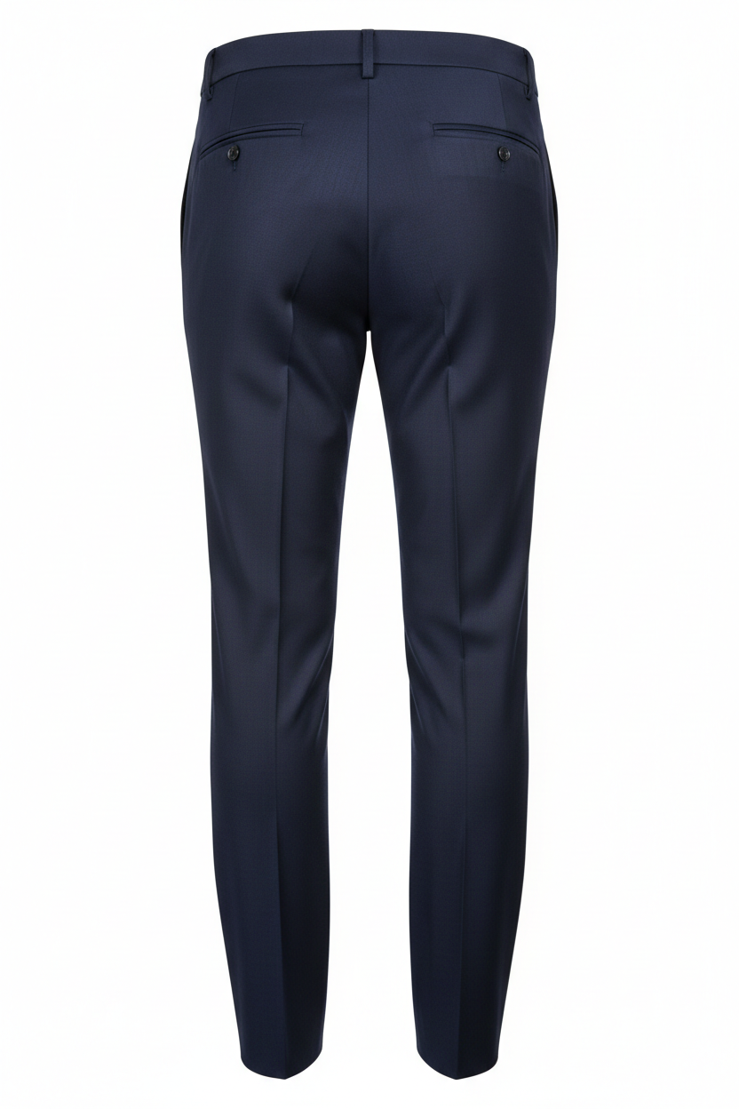 Formal Trousers in Midnight Blue - Back View