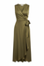 Wrap Dress in Olive Green - Front View