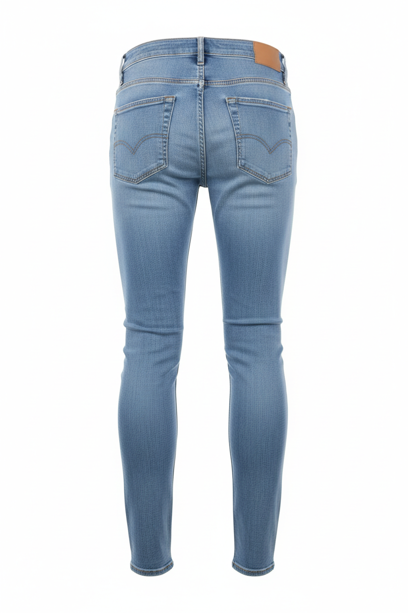 Slim-Fit Jeans in Light Blue Wash - Back View